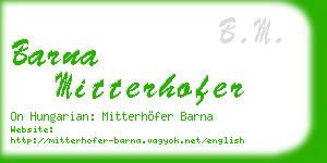 barna mitterhofer business card